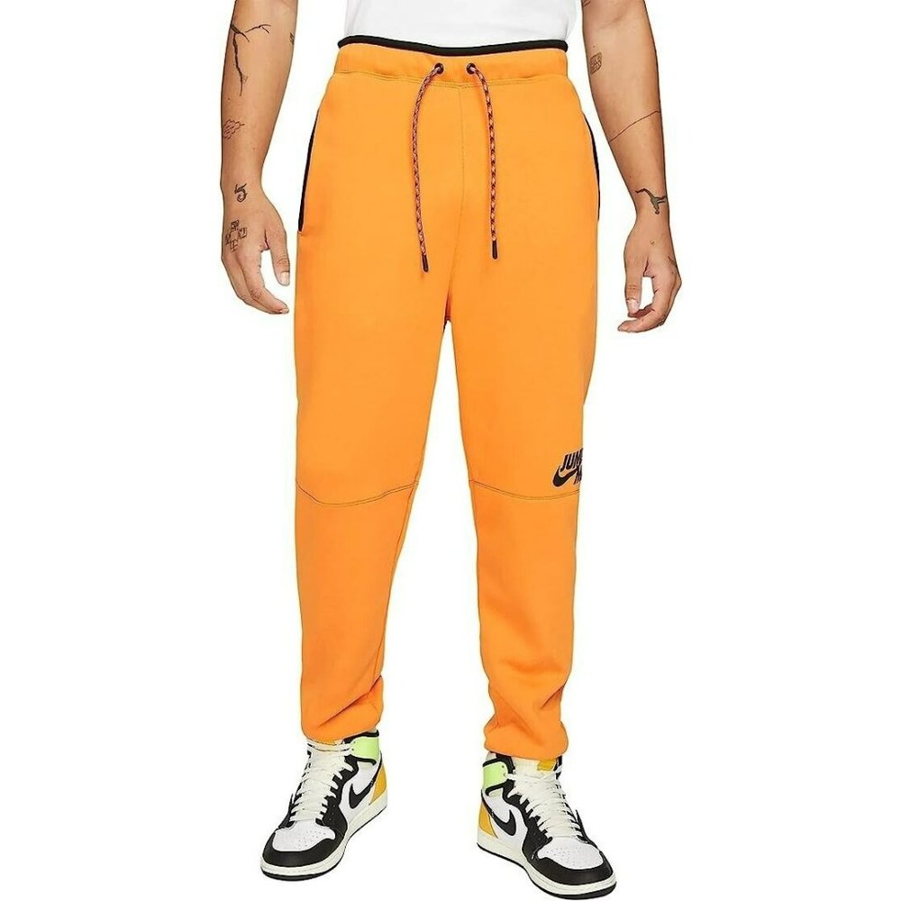 Nike Mens Jordan Jumpman Fleece Pants Joggers DJ0260 738 Size 2XL Curry Black